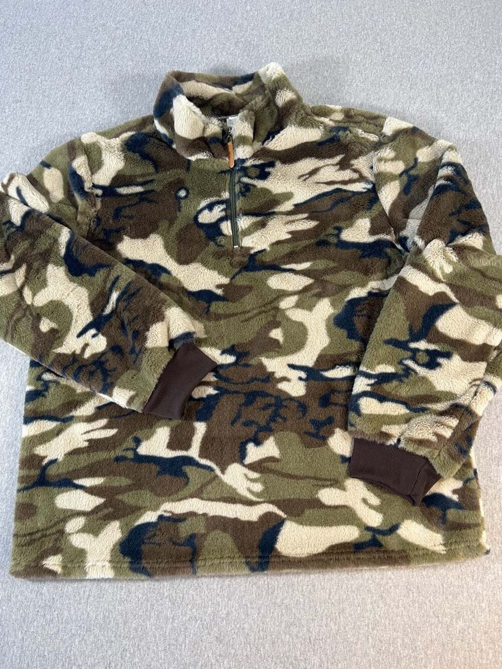 CHICYEA Camouflage Sherpa Fleece Half-Zip Pullover Men’s XXL